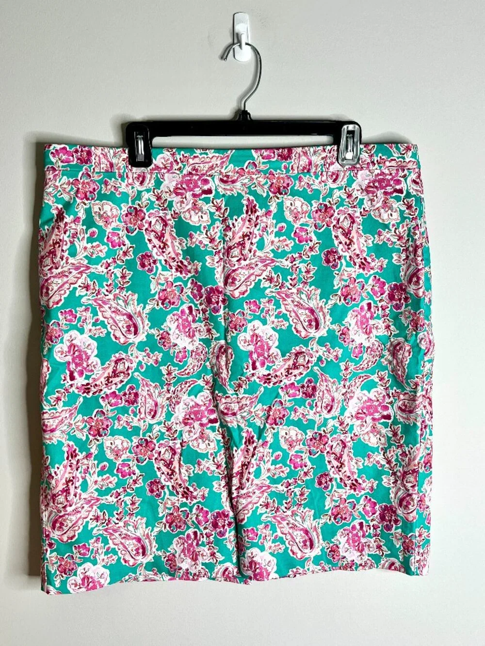J. Crew Printed Pencil Skirt Floral Career Classic Preppy Girly Mid-Rise Sz 16